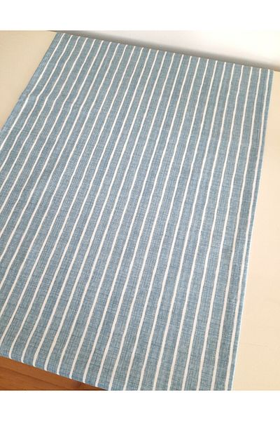 Fabric by Gülçin Koton 48*220cm Βαμβακερό ύφασμα Cloud Blue Line Μοτίβο Μακρύ Τραπέζι