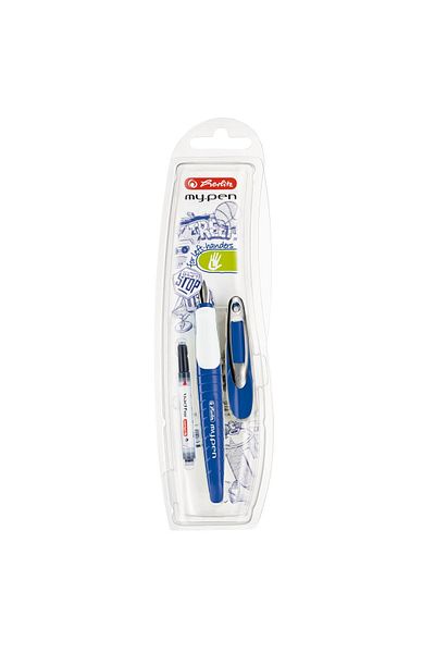 Herlitz My.pen Pen L For Left-Handed People, Blue/white, Blister