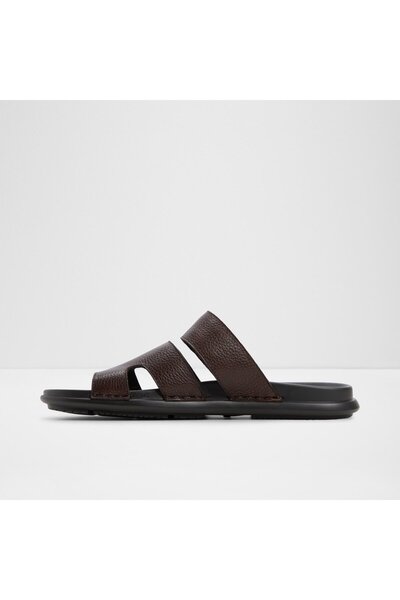 Aldo WINDHAM - Erkek Hakiki Deri Koyu Kahverengi Düz Terlik