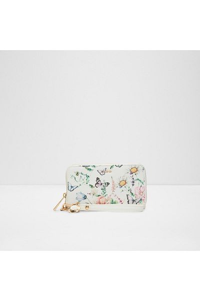 Aldo Melisande - Women's Faux Leather Floral Patterned Top Zipper Wallet