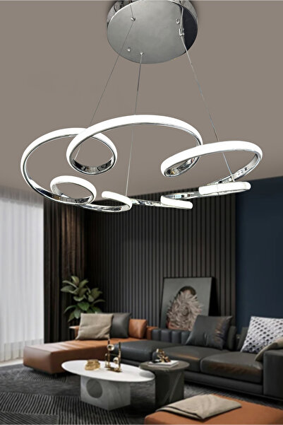 RSCOLLECTIONS Florya Modern Sarkıt Topsuz Powerled Ledli Avize Kumandasız Krom