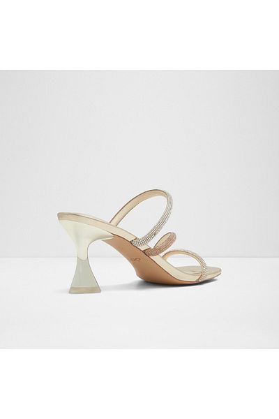 Aldo Jewella - Women's Textile Gold Small Heel Slip-On Heeled Slippers