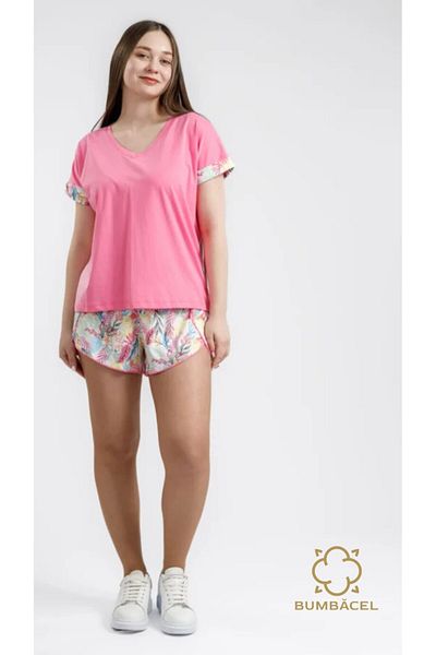 Bumbăcel Women's cotton T-shirt and shorts pajamas