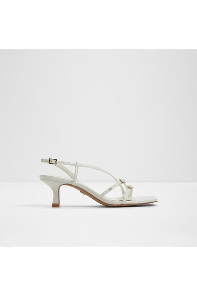 Aldo Harlie - Women's Faux Leather White Thin Heeled Sandals