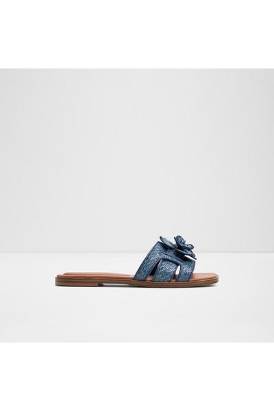 Aldo SEAFLOWER - Дамски текстилни дънкови плоски сандали без връзки