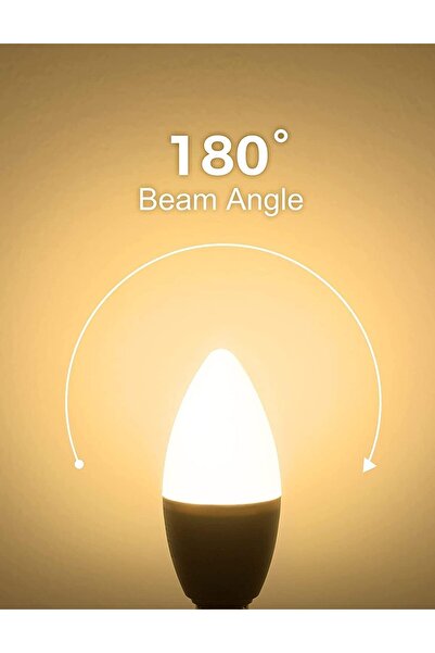 Generic مجموعة من 10 لمبات شموع ليد فائقة السطوع E14 7 وات، لون أبيض دافئ رومانسي (أصفر) 3000 كلفن، موفرة للطاقة