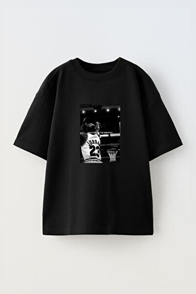 Anetos Μπλούζα Watch Me Be The Greatest Με Τύπωμα Μαύρο Κοντομάνικο Oversized