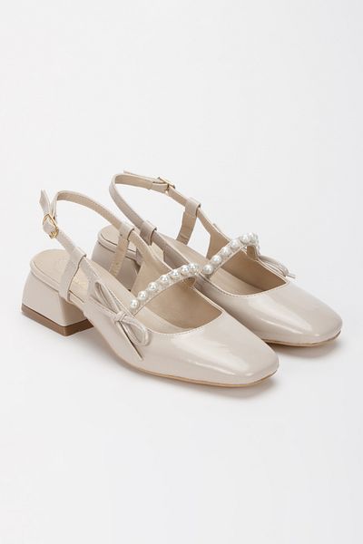 Best Group Pearl and Stone Short Heeled Women's Shoes