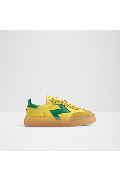 Aldo RETROSTEP - Pantofi sport pentru femei, textil, galben, multi plat, cu șireturi, design modern