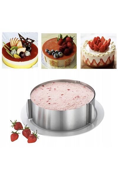 zola Inel reglabil pentru tort,otel inoxidabil, diametru reglabil 16-30 cm, inaltime 15 cm, argintiu