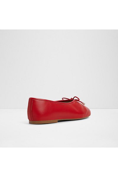 Aldo Joselie - Women's Genuine Leather Red Flat Laceless Ballerinas & Mary Jane Shoes