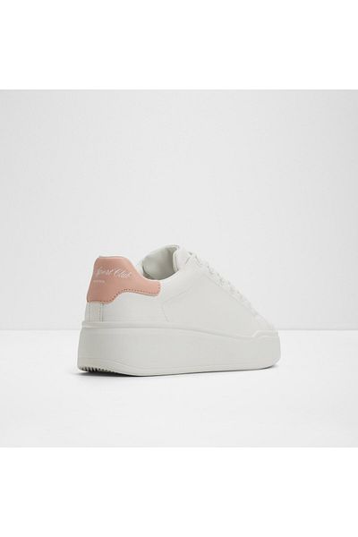 Aldo HALERENNA - Pantofi de damă din piele naturală, alb deschis, cu șireturi, cu design modern