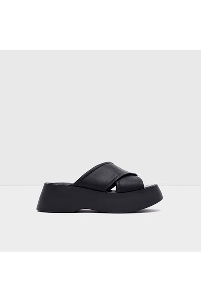 Aldo Kyana-Tr - Genuine Leather Women's Black Flat Slippers