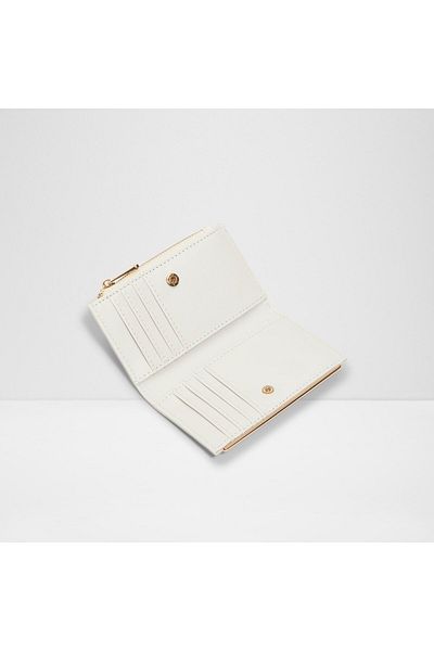 Aldo Mereclya - Women's Faux Leather White Top Zipper Wallet