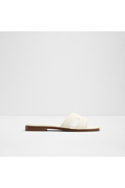 Aldo Itsandal - Women's Genuine Leather White Flat Slippers