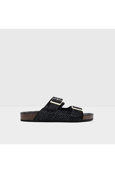 Aldo Elaina-Tr - Genuine Leather Black Women's Slippers