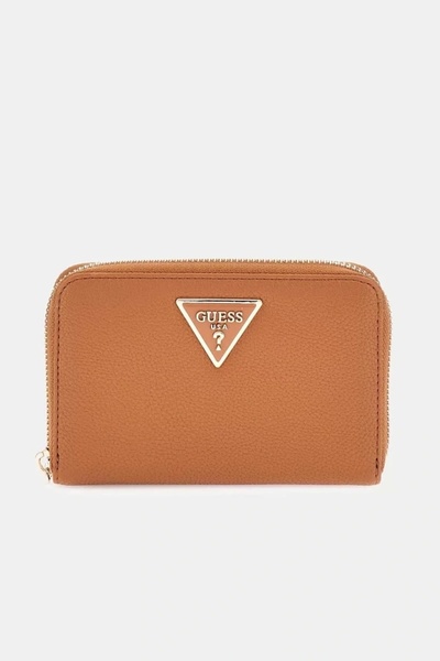 Guess Portofel maro mediu cu fermoar în jur LAUREL SLG SWBG8500140-COG