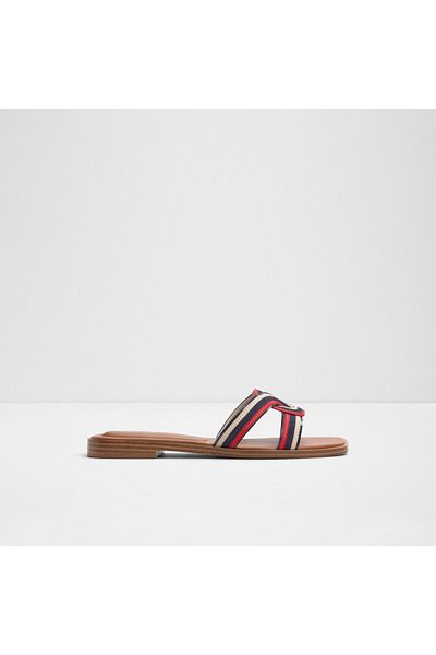 Aldo Erok - Women's Genuine Leather Navy Blue Flat Slippers