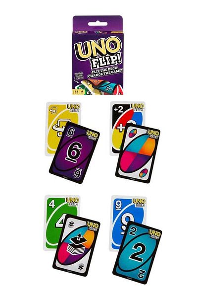MARAH TOYS Uno Flip Card Game, Multicolor Double-Sided Cards with Flip Feature