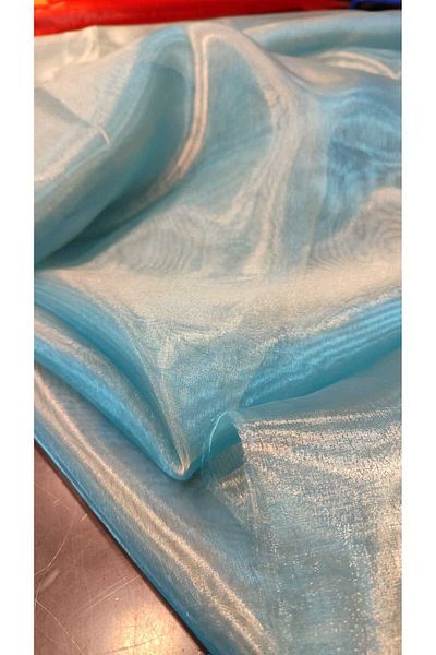 River Fabrics Janjanlı Organza Blue