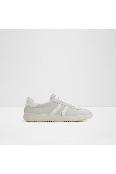 Aldo CHICSNEAKER - Pantofi de damă din piele naturală, gri deschis, cu șireturi, cu talpă din cauciuc