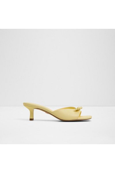 Aldo BELEROSE - Women's Faux Leather Light Yellow Thin Heeled Slippers