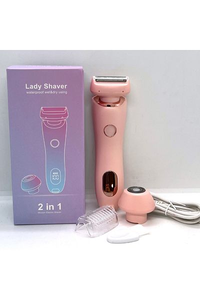 XMSJ Pink Electric Razors For Women 2 In 1 Bikini Trimmer Face Shavers Hair Removal For Underarms Legs La