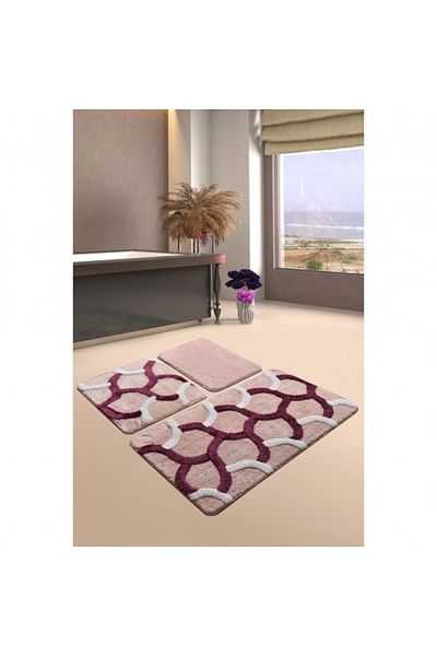 Chilai Home Covorase de baie set 3, 60x100cm - 50x60cm - 40x60cm Anti-bacterian