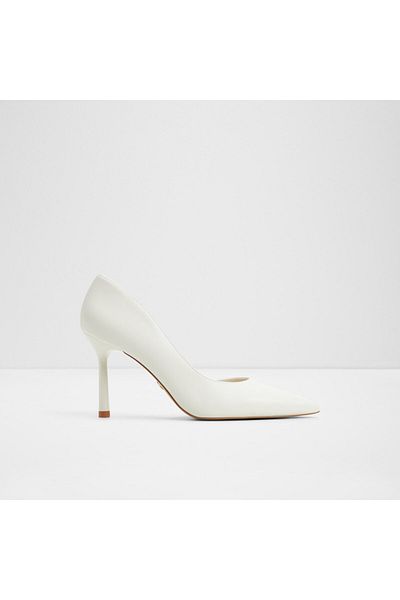 Aldo Labella - Women's Faux Leather White Thin Heeled Shoes