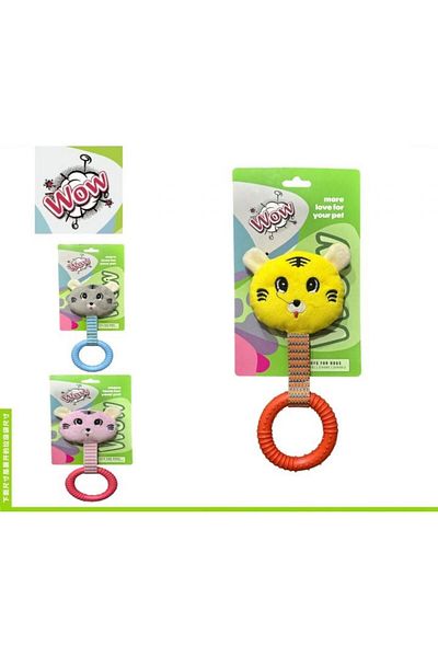 WOW Plastic Dog Teeth Scratching Toy with Plush Toy 23 cm