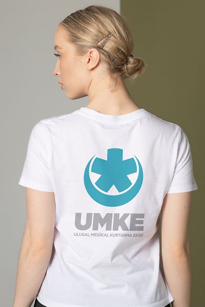 Pratik Medikal White Umke Crew Neck T-Shirt Unisex