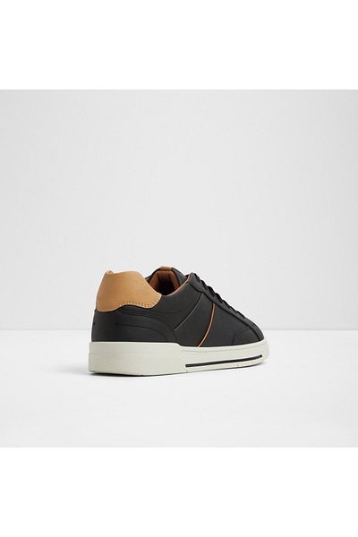 Aldo Matchpoint - Men's Synthetic Leather Other Black Flat Lace-Up Modern Design Sneakers