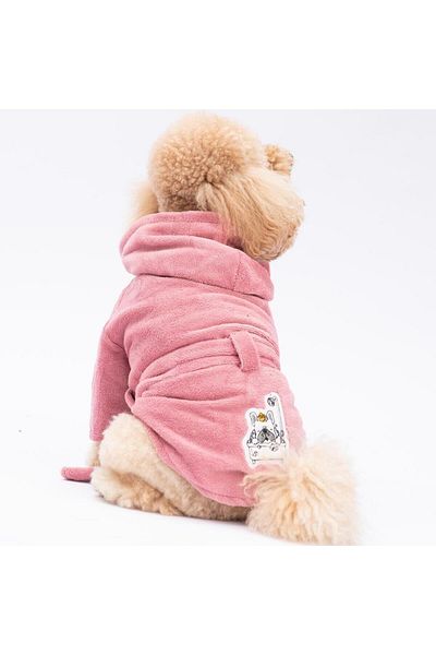 Pawstar Pink (Rose) Pattaya Bathrobe Dog Bathrobe-Dog Drying Towel-Cat Dog Outfit