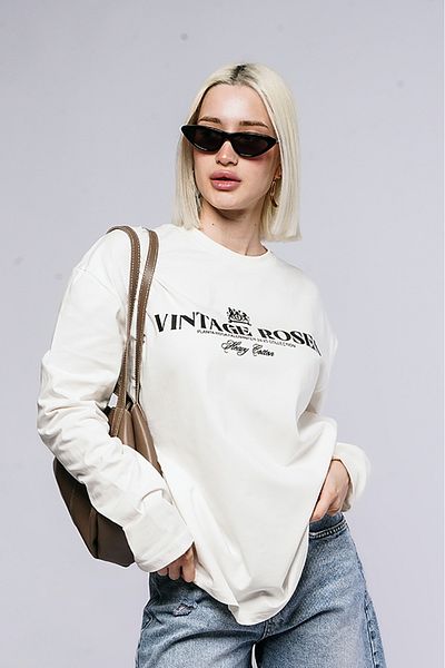 Madmext White 100% Cotton Printed Long Sleeve T-Shirt Mg2451