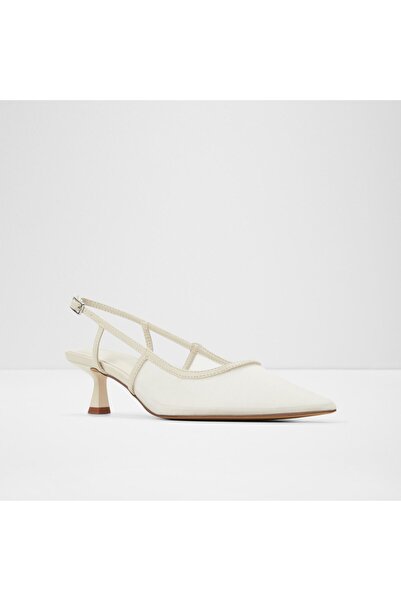 Aldo Maxina - Ecru Women's Short Heeled Shoes with Ankle Strap