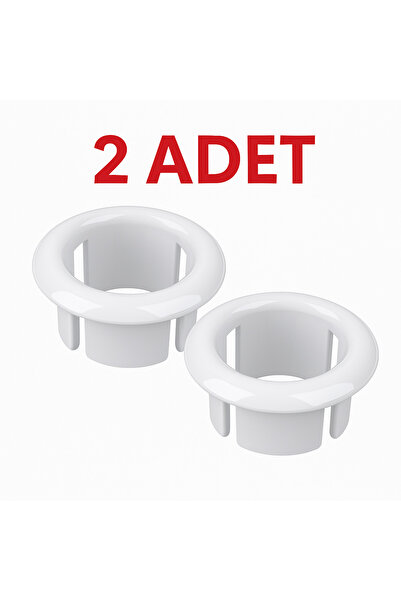 DESIPHON 2 Adet Beyaz Lavabo Taşma Yüzüğü | Evye Taşma Deliği Kapağı | Plasti...