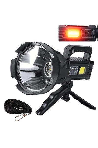 varioshop VarioShop® Multifunctional Flashlight with Tripod, 4 Lighting Modes, COB 50, Rechargeable, Charging