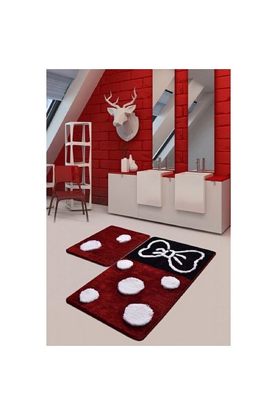Chilai Home Set of 3 Bath Mats, 60x100cm - 50x60cm - 40x60cm Anti-bacterial