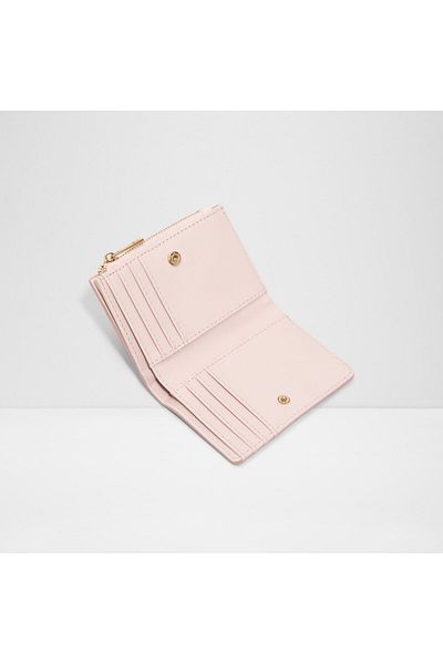 Aldo Pinsley - Women's Faux Leather Light Pink Top Zipper Wallet