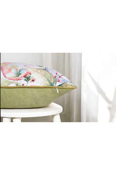 ASDİVA Digital Printing Easter Themed Bird Pattern Piping Decorative Throw Pillow Cover 45X45