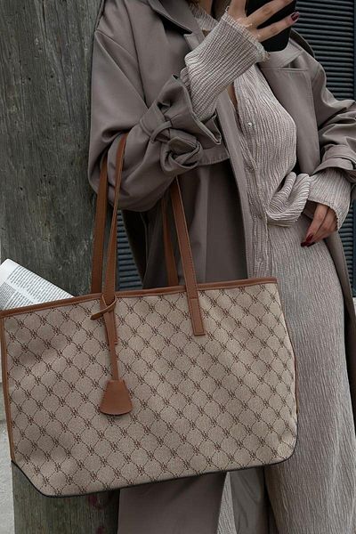 Shule Bags Τσάντα ώμου Michelle Monogram Καφέ