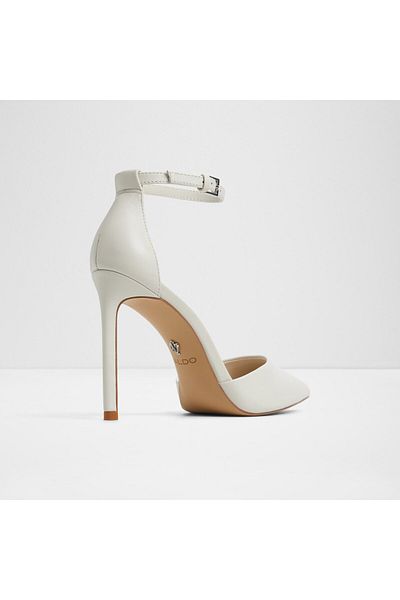 Aldo Derperla - Women's Genuine Leather White-Ecru Thin Heel High Heel Shoes