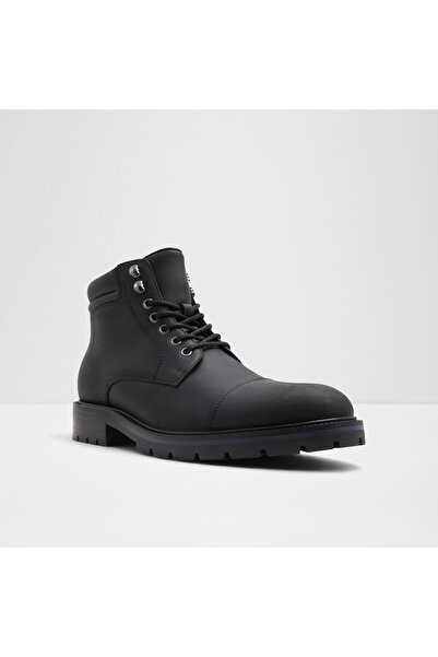 Aldo Darionn-Γνήσιες Δερμάτινες Μαύρες Ανδρικές Μπότες με κορδόνια