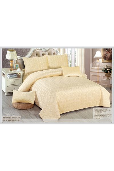 CHIRASO CHIRASO Velvet Duvet Cover Set, 5 Pieces, Duvet Cover 220 x 240 cm, 4 Pillowcases, light yellow