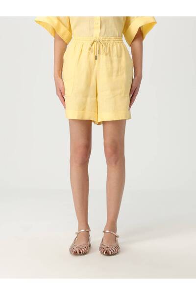 BOSS Kadın Beli Lastikli ve İp Bağlamalı Astarlı Sarı Şort 50537924-736