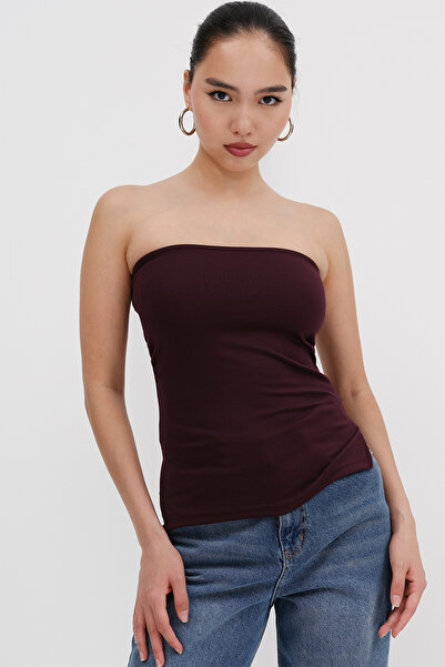 Addax Strapless Gathered Blouse B309-D7