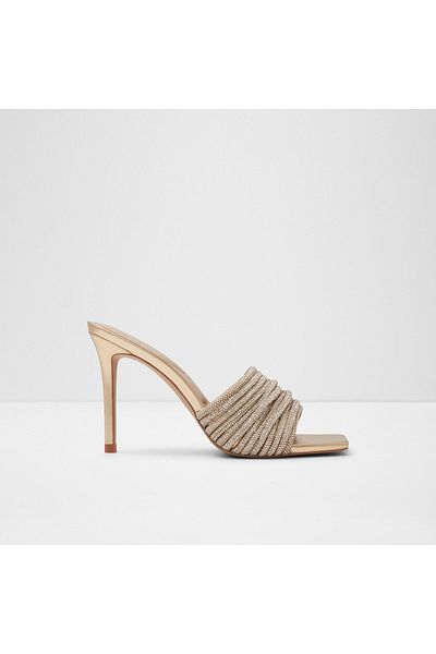 Aldo Marielle - Gold Color Women's Heeled Evening Dress Slippers
