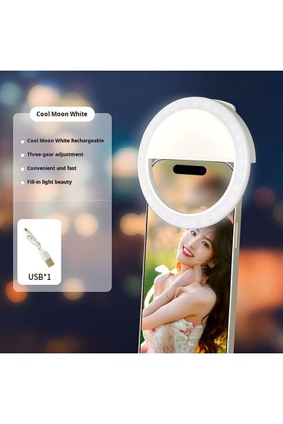 Choice WHITE LED selfie fill light, mobile phone lens fill light, suitable for iPhone, Samsung, Xiaomi, Hua