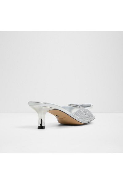 Aldo Belerose - Women's Textile Silver Thin Heeled Slippers