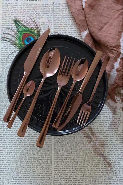 MSWISHŞEYMAÇETİN Solingen Topkapi Bronze 42 Piece Cutlery Set
